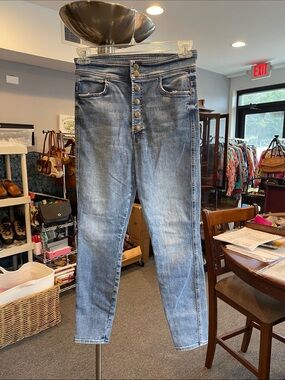 MOTHER The Swooned Snapped Ankle Jeans Sz 29 Bonfire Lighting Wash High Waisted
